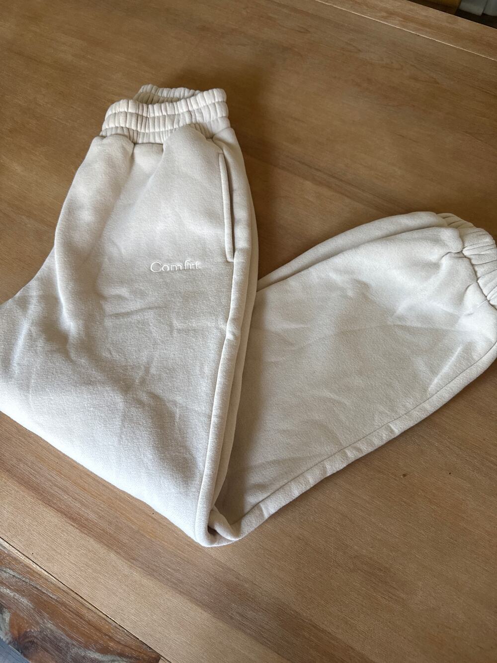Comfrt Sweatpants Unisex Small Bone Cream Soft Travel